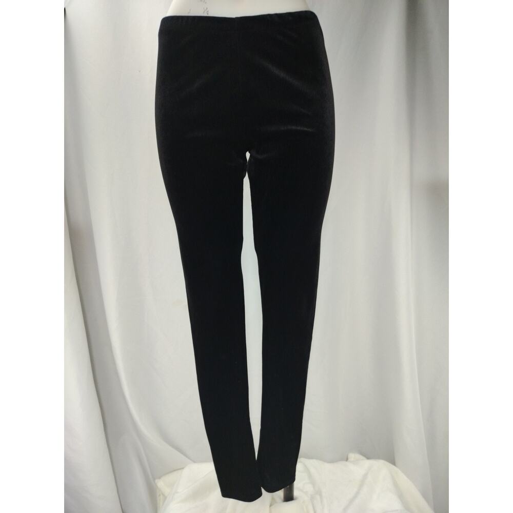 Zenana Outfitters Women Black Stretch Velour Soft Pants, Size M